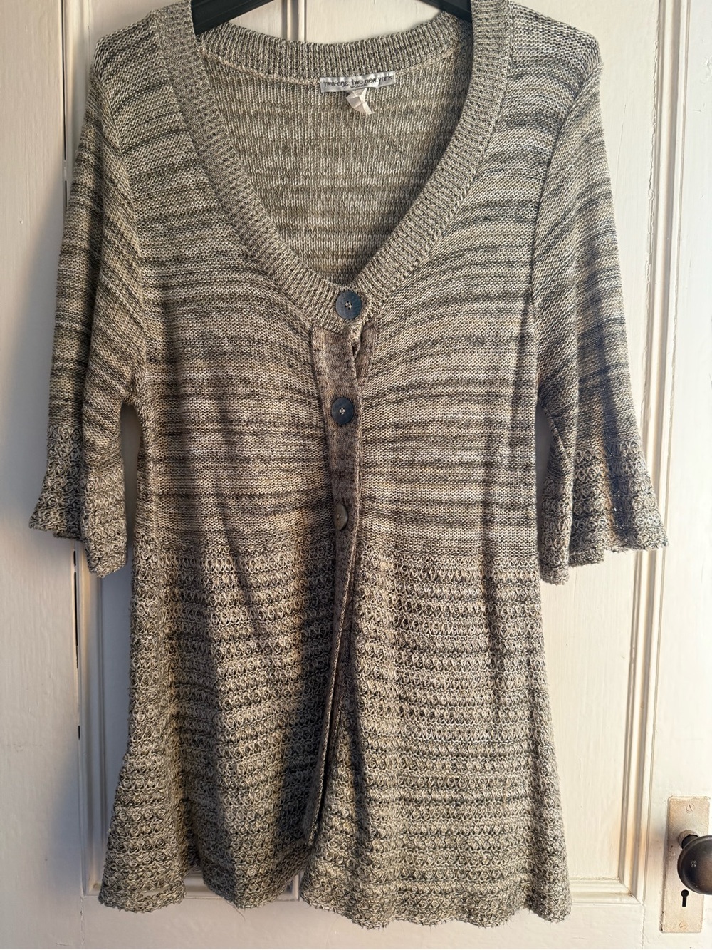 Two One Two New York Lightweight Knit Top in Heather Beige
